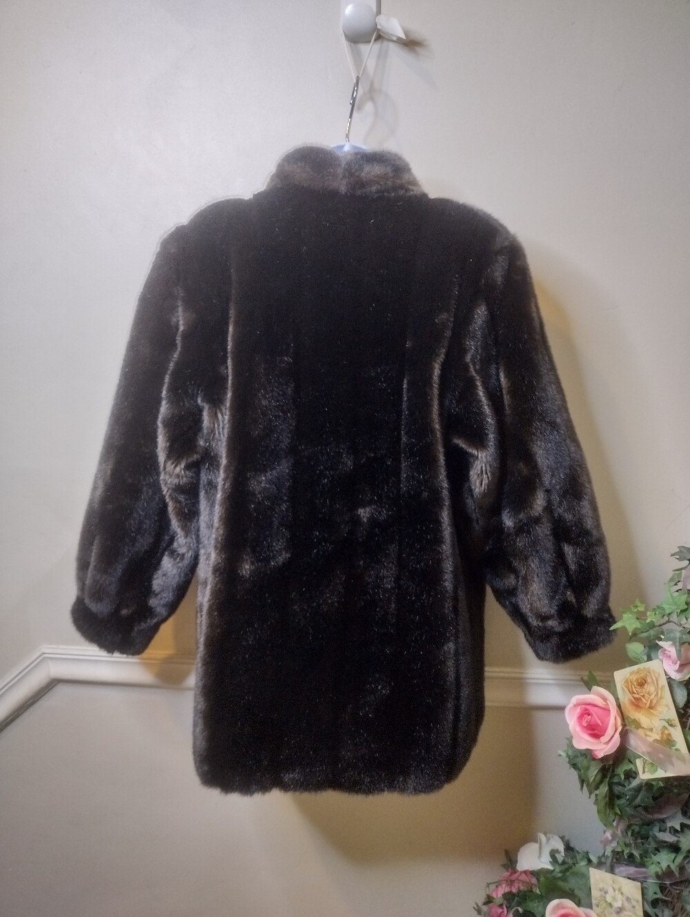 Vintage Hillmoor New York Dark Brown Faux Fur Coat - Picture 6 of 10